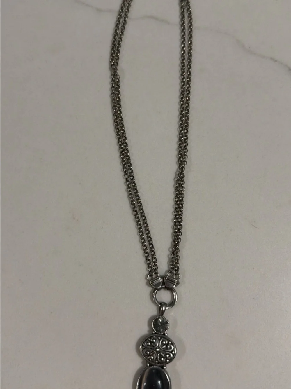 Cookie Lee Silver- tone pendant necklace